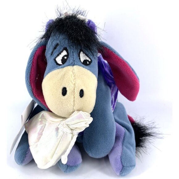 Disney Store Winnie The Pooh Eeyore Sugar Plum Fairy 7" Bean Bag Plush Christmas - Picture 1 of 4